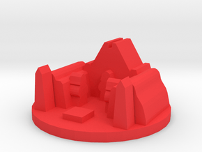 Game Piece, Ancient Dark Temple in Red Processed Versatile Plastic