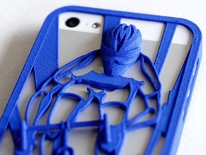 Muscular Cyclist iPhone 5/5s Case in Blue Processed Versatile Plastic