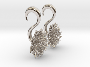 Plugs / gauges/ The Chrysanthemums 2g (6,5 mm) in Rhodium Plated Brass