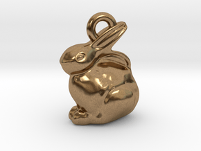 mini chocolate Easter bunny charm  in Natural Brass: Small