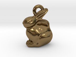 mini chocolate Easter bunny charm  in Polished Bronze: Large