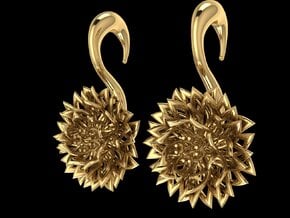 Plugs / gauges/ The Chrysanthemums 2g (6,5 mm) in Polished Brass