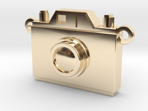 Vintage Film Camera Pendant - Modern Locket in 14k Gold Plated Brass