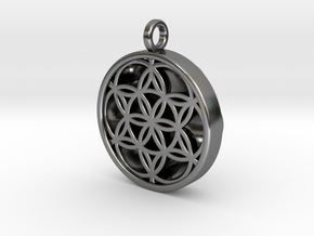 SEED OF LIFE PENDANT in Polished Silver