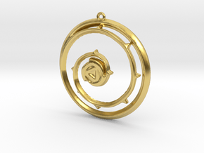 Steven Universe Shield Pendant in Polished Brass