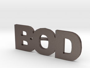 Bod Letters Button in Polished Bronzed Silver Steel