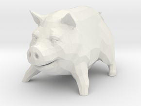 Piggy Desktop Toy in White Natural Versatile Plastic