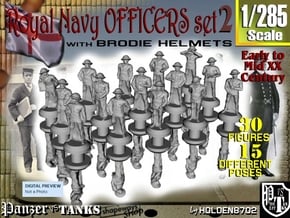 1-285 Generic Royal Navy Officers Set 2 in Smoothest Fine Detail Plastic