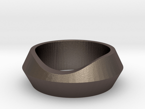 REST RING in Polished Bronzed Silver Steel: 6.5 / 52.75