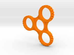 Notched Fidget Spinner in Orange Processed Versatile Plastic
