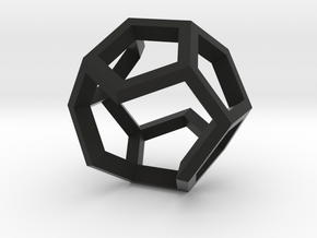 dodecahedron ring  geommatrix  in Black Natural Versatile Plastic