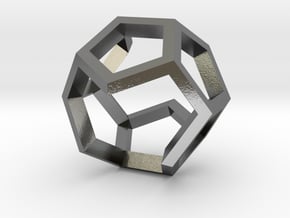dodecahedron ring  geommatrix  in Polished Silver