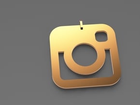 Instagram Pendent in 14k Gold Plated Brass