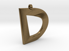 Distorted Letter D in Natural Bronze