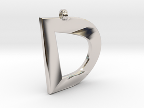Distorted Letter D in Platinum