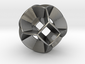 0412 Spherical Truncated Octahedron (d=6cm) #004 in Fine Detail Polished Silver