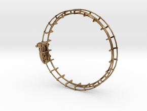 Roller Coaster Circle Pendent in Natural Brass