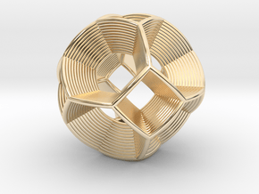 0412 Spherical Truncated Octahedron (d=6cm) #004 in 14k Gold Plated Brass