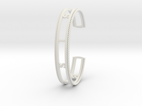 RESIST Cuff (Large) in Steel and Nylon in White Natural Versatile Plastic