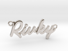 Name Pendant - "Rivky" in Rhodium Plated Brass