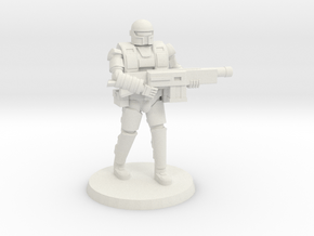 36mm Heavy Armor Trooper 1 in White Natural Versatile Plastic