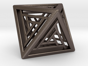 Octahedron Lattice in Polished Bronzed Silver Steel