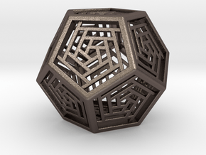 Dodecahedron Lattice in Polished Bronzed Silver Steel