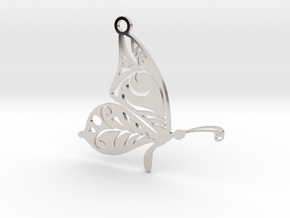 Butterfly42 in Rhodium Plated Brass