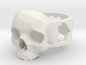 Ring "Heart with Skull" in White Natural Versatile Plastic