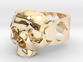 Ring "Heart with Skull" in 14k Gold Plated Brass