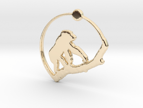 Gorilla Pendant in 14K Yellow Gold