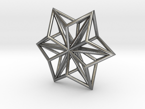 Origami STAR Structure, Pendant.  in Polished Silver