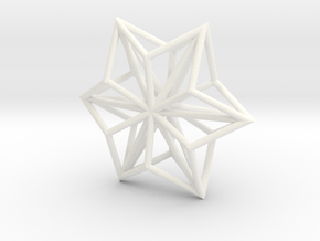 Origami STAR Structure, Pendant.  in White Processed Versatile Plastic