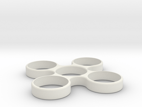Quad Fidget Spinner in White Natural Versatile Plastic