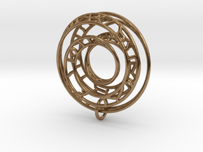 Single Strand Spiral Voronoi Interlocking Pendant in Natural Brass (Interlocking Parts)