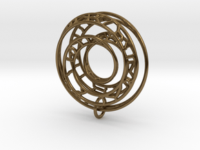 Single Strand Spiral Voronoi Interlocking Pendant in Polished Bronze (Interlocking Parts)