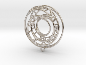 Single Strand Spiral Voronoi Interlocking Pendant in Platinum