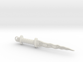 Personalized name dagger Ivan in White Natural Versatile Plastic