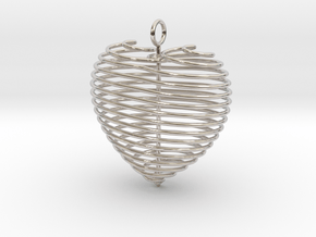 Coiled Heart with Bail in Platinum: Small