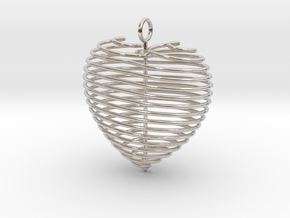 Coiled Heart with Bail in Platinum: Large
