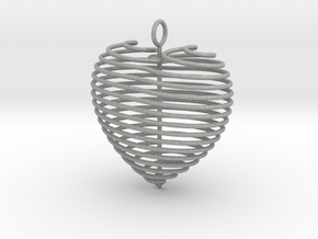 Coiled Heart with Bail in Aluminum: Large