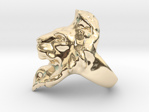 Lion Ring 18.98mm (size 9) in 14k Gold Plated Brass