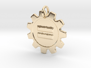 Steampunk Equality pendant in 14K Yellow Gold