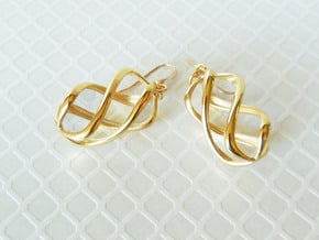 Twisty Earrings in Precious Metals in 14k Gold Plated Brass