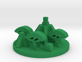 Game Piece, Jungle Temple Ruins in Green Processed Versatile Plastic