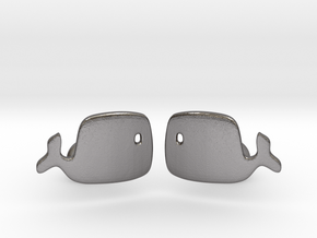 Whale Cufflinks in Polished Nickel Steel