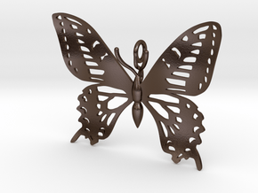 Butterfly Pendant vs 02 in Polished Bronze Steel
