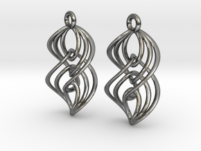 Interlocking Twisted Ellipses in Polished Silver (Interlocking Parts)