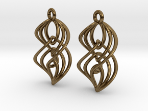 Interlocking Twisted Ellipses in Polished Bronze (Interlocking Parts)