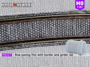 Row paving fine w/ border and girder rail (H0) in Tan Fine Detail Plastic